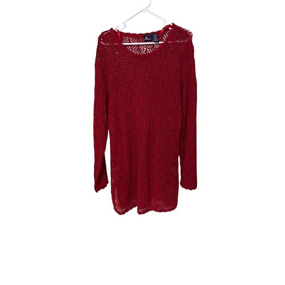 Linen Blend Sweater XL Beachy Boho Open Knit Lagenlook ‎ Lizsport Lagom